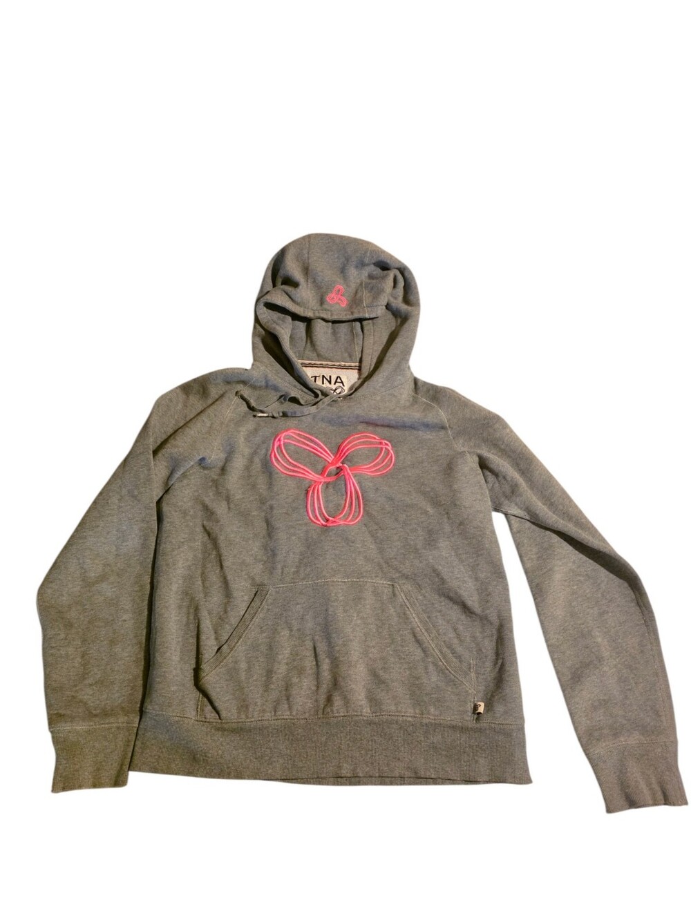 TNA Gray Hoodie with Pink Graphic
